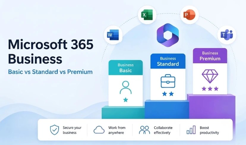 Microsoft 365 Business Basic vs Standard vs Premium
